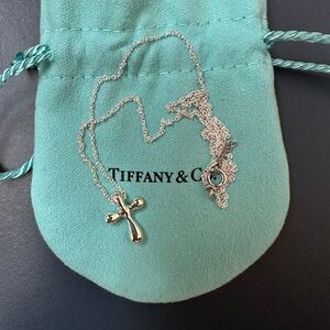 Preowned Tiffany & Co. Paretti Silver Cross Pendant Necklace